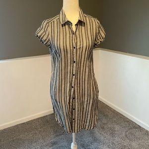 Gray and white dress